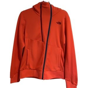 The North Face TNF Womens Thatch Dual Zipper Coral  Hoodie Jacket.